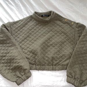 Zara Olive Green CropTop Sweater